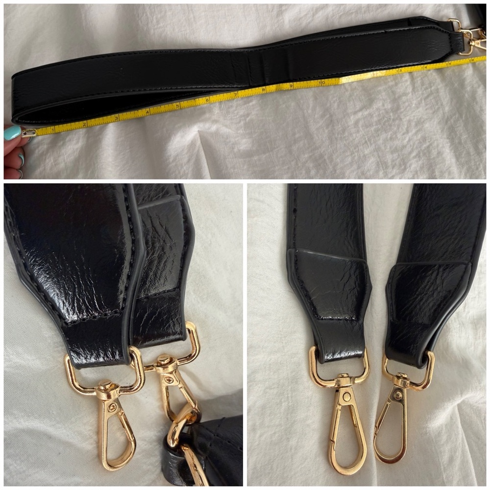 👑✅PRICE FIRM✅ Stylish Black Bum Shoulder Bag with Gold Brass Charms. NWOT - Picture 14 of 17